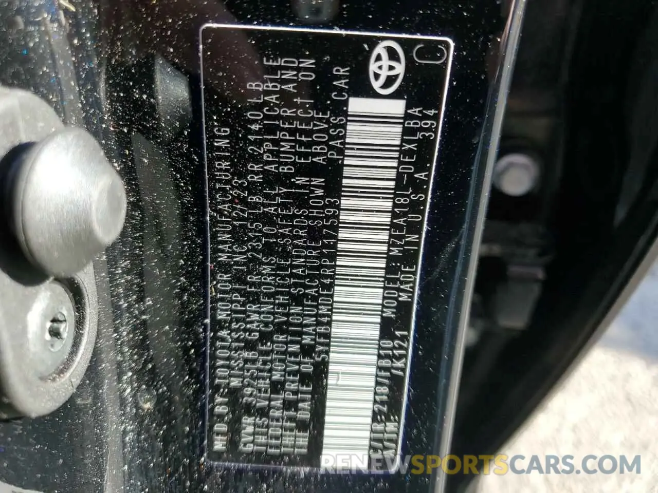 14 Photograph of a damaged car 5YFB4MDE4RP117593 TOYOTA COROLLA 2024