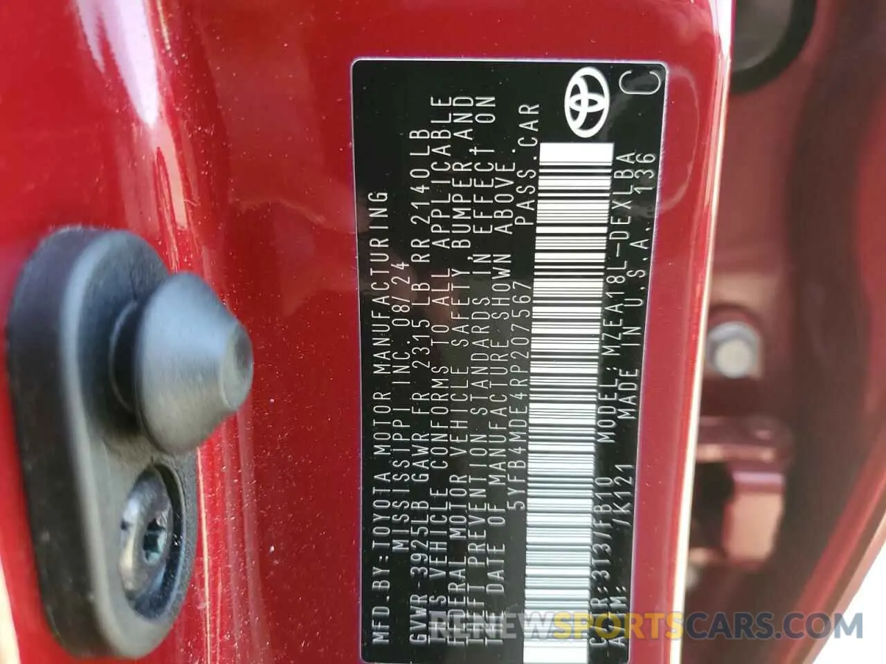 12 Фотография поврежденного автомобиля 5YFB4MDE4RP207567 TOYOTA COROLLA 2024