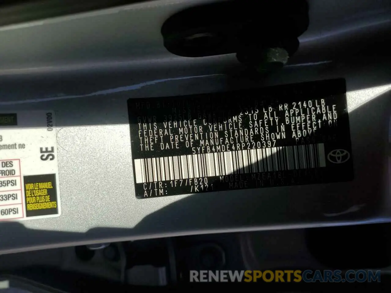 12 Фотография поврежденного автомобиля 5YFB4MDE4RP220397 TOYOTA COROLLA 2024