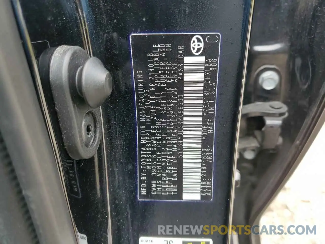 12 Фотография поврежденного автомобиля 5YFB4MDE5RP096530 TOYOTA COROLLA 2024