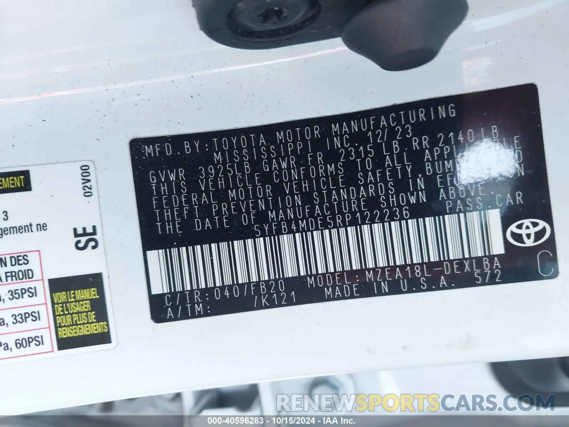 9 Photograph of a damaged car 5YFB4MDE5RP122236 TOYOTA COROLLA 2024