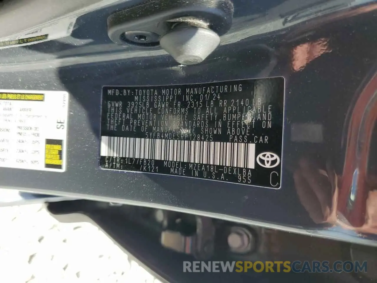 12 Photograph of a damaged car 5YFB4MDE5RP128425 TOYOTA COROLLA 2024
