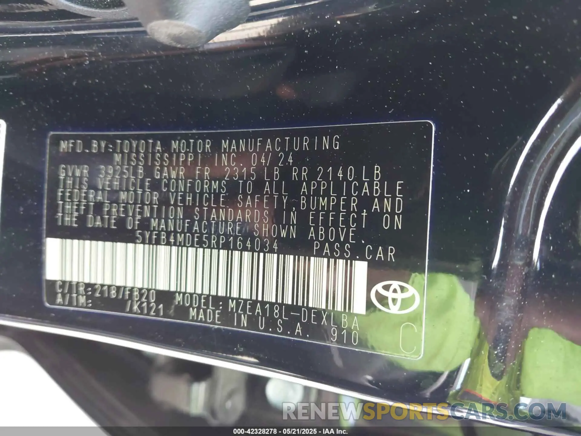 9 Photograph of a damaged car 5YFB4MDE5RP164034 TOYOTA COROLLA 2024