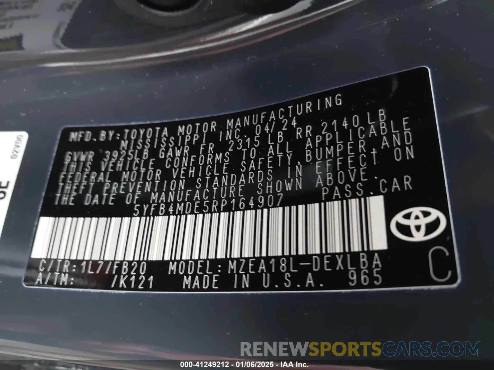 9 Photograph of a damaged car 5YFB4MDE5RP164907 TOYOTA COROLLA 2024