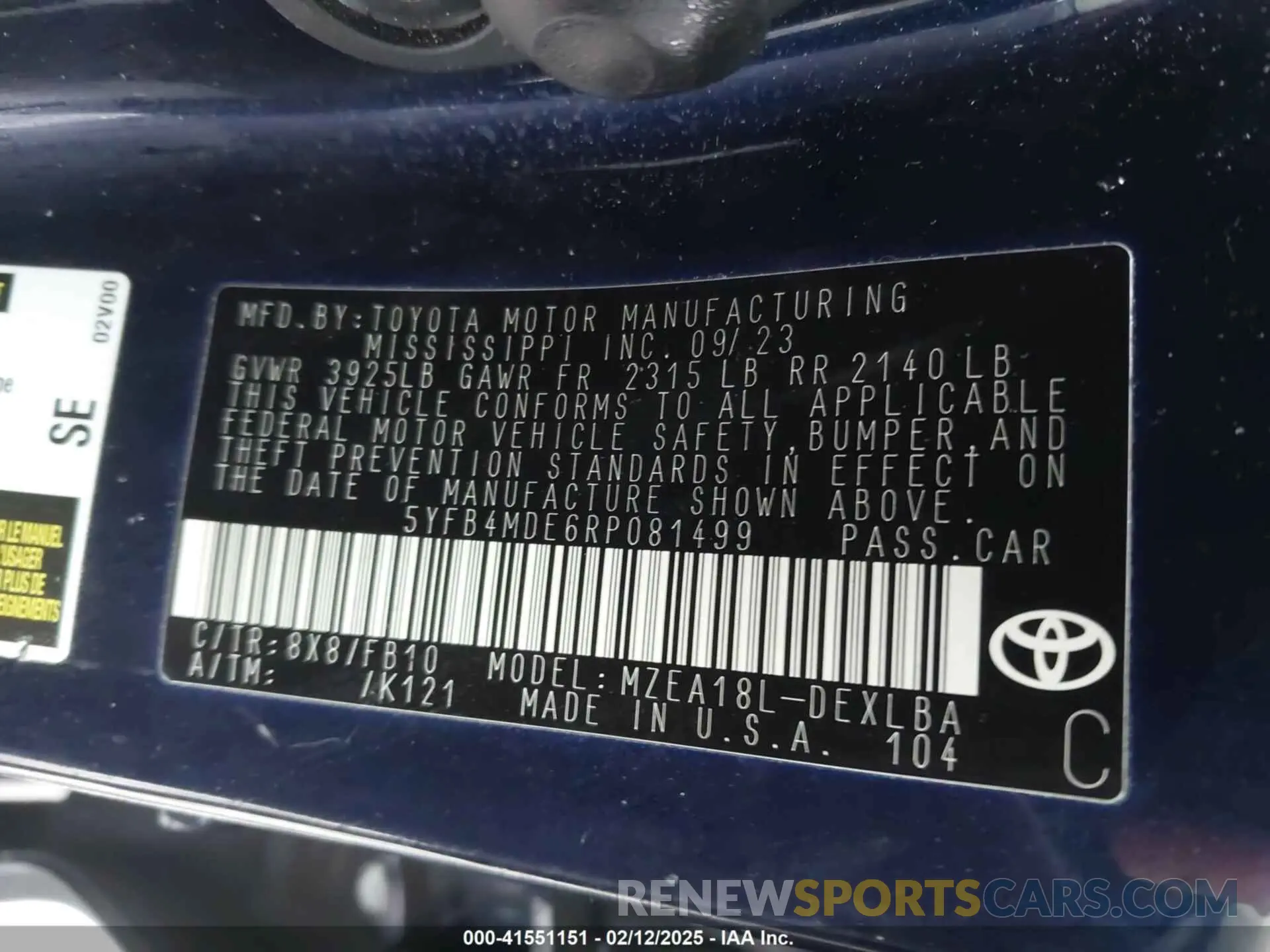 9 Photograph of a damaged car 5YFB4MDE6RP081499 TOYOTA COROLLA 2024