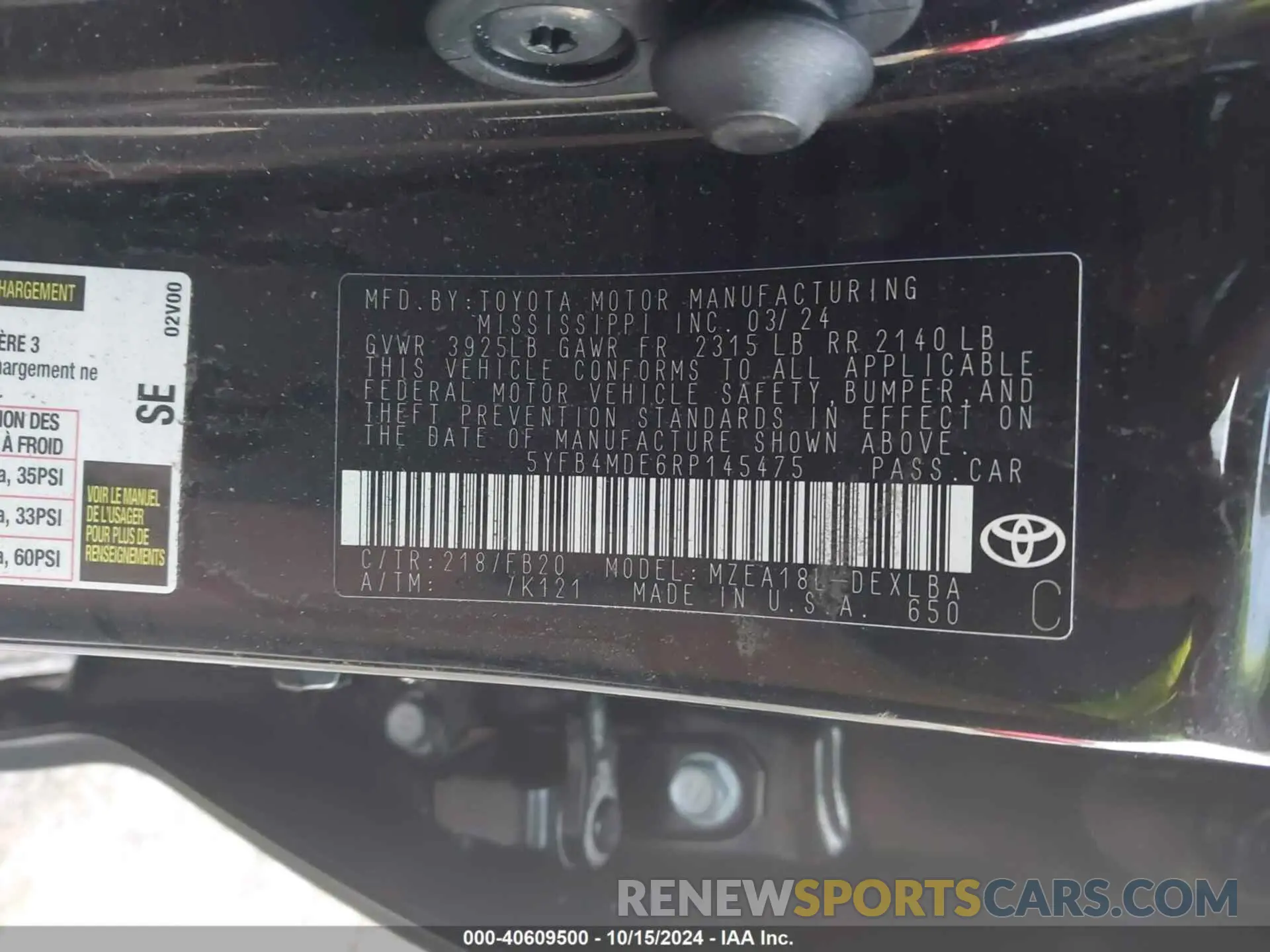 9 Photograph of a damaged car 5YFB4MDE6RP145475 TOYOTA COROLLA 2024