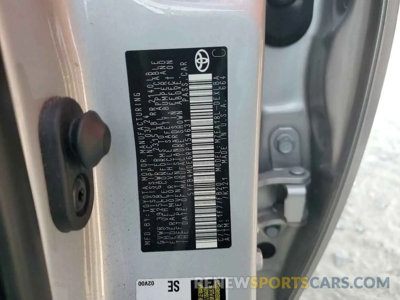 12 Photograph of a damaged car 5YFB4MDE6RP154631 TOYOTA COROLLA 2024