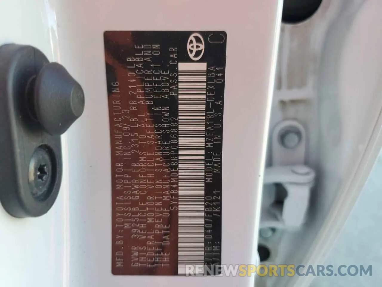 12 Фотография поврежденного автомобиля 5YFB4MDE8RP086882 TOYOTA COROLLA 2024