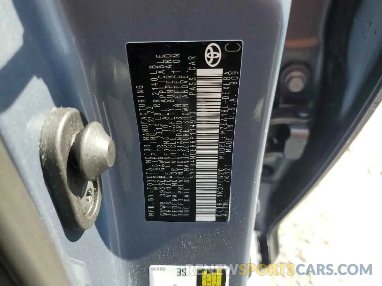 12 Фотография поврежденного автомобиля 5YFB4MDE8RP114910 TOYOTA COROLLA 2024