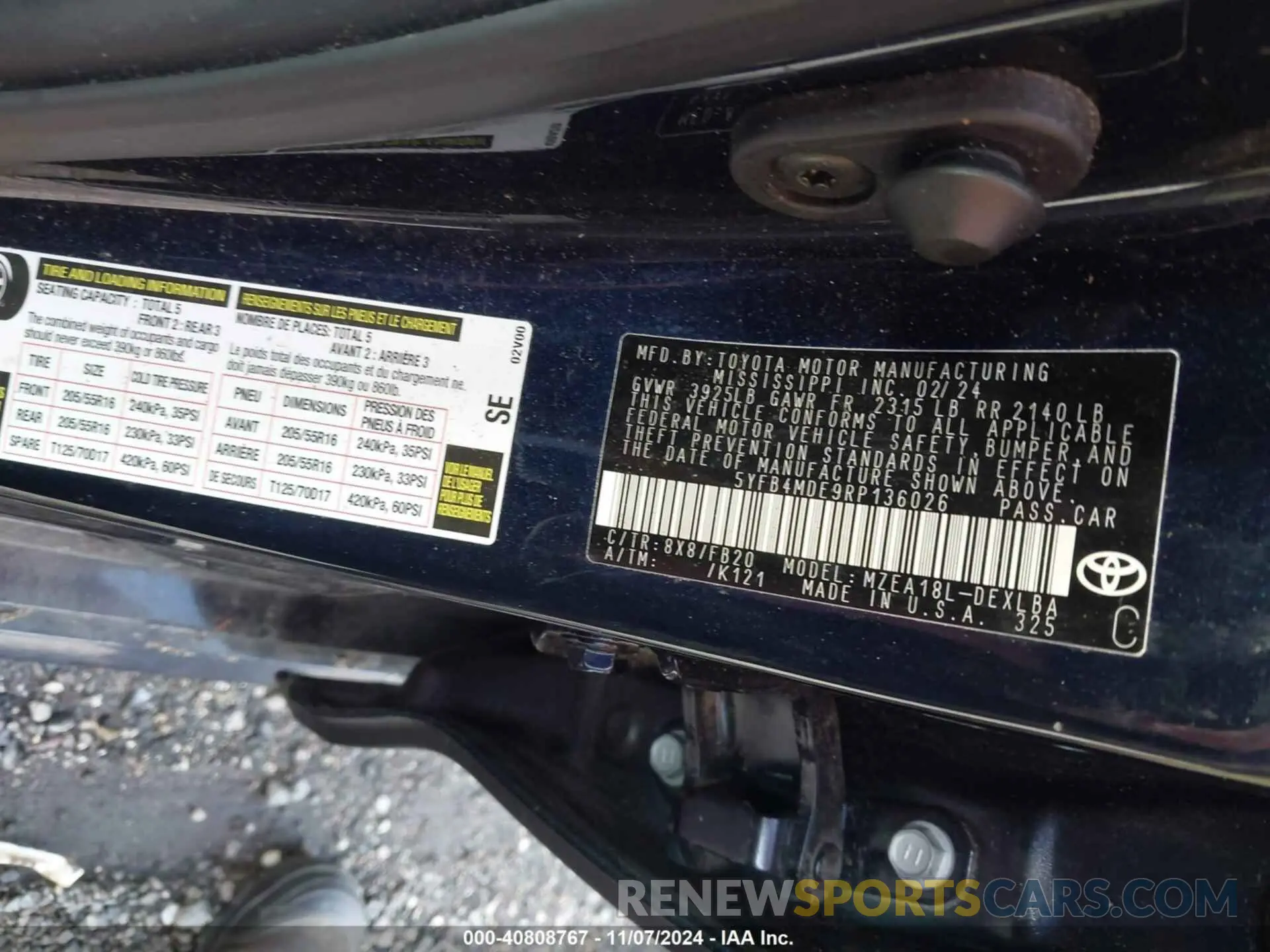 9 Фотография поврежденного автомобиля 5YFB4MDE9RP136026 TOYOTA COROLLA 2024