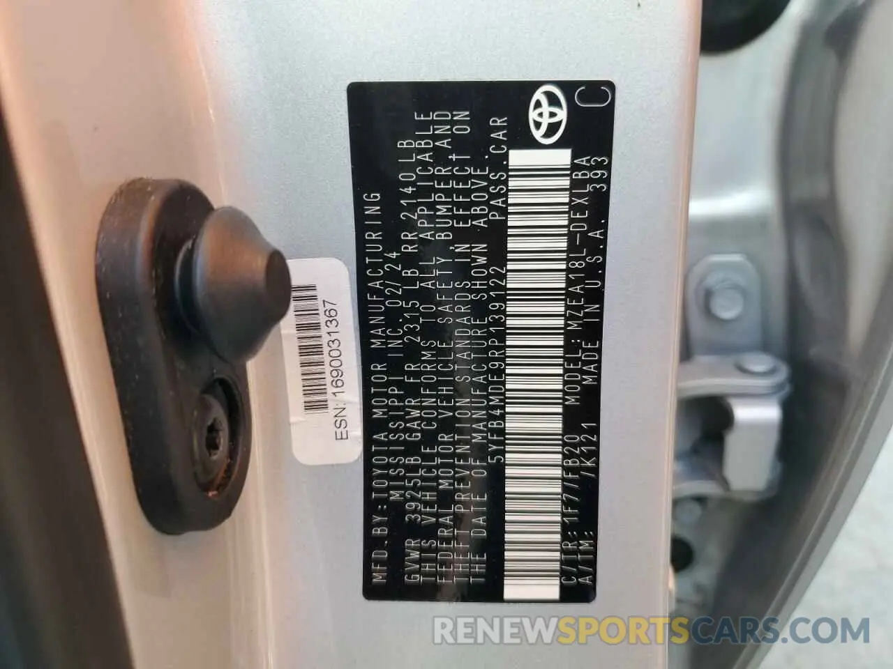 12 Фотография поврежденного автомобиля 5YFB4MDE9RP139122 TOYOTA COROLLA 2024