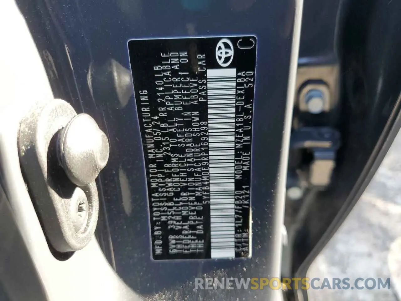 12 Фотография поврежденного автомобиля 5YFB4MDE9RP169298 TOYOTA COROLLA 2024