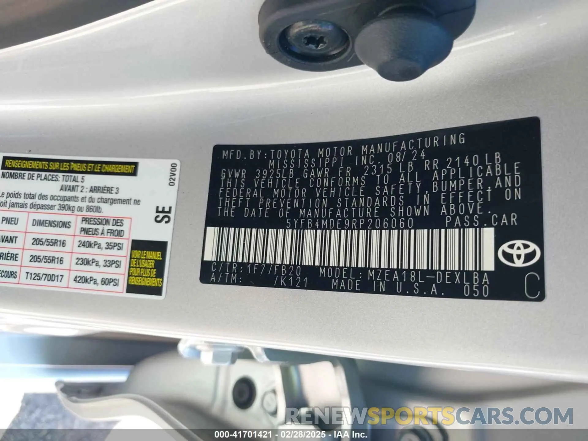 9 Фотография поврежденного автомобиля 5YFB4MDE9RP206060 TOYOTA COROLLA 2024