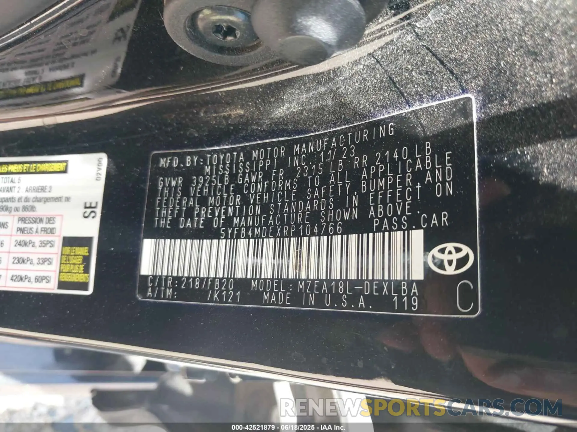 9 Photograph of a damaged car 5YFB4MDEXRP104766 TOYOTA COROLLA 2024