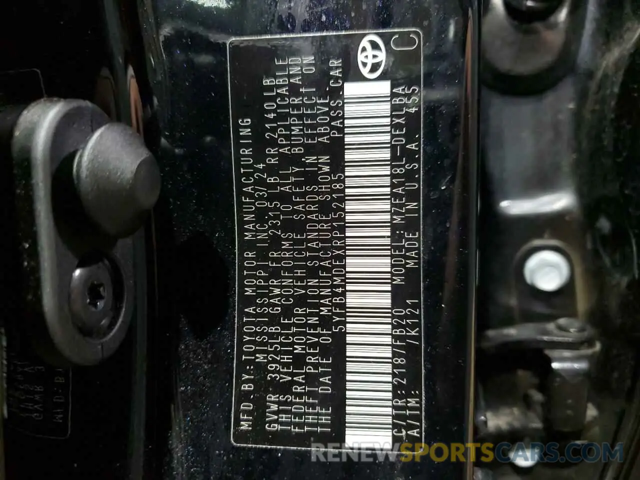 13 Фотография поврежденного автомобиля 5YFB4MDEXRP152185 TOYOTA COROLLA 2024