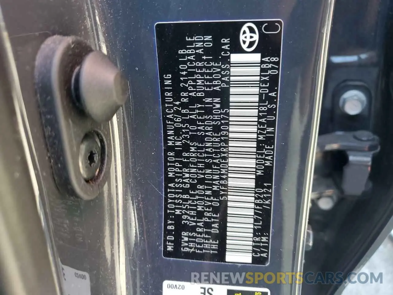13 Фотография поврежденного автомобиля 5YFB4MDEXRP190175 TOYOTA COROLLA 2024