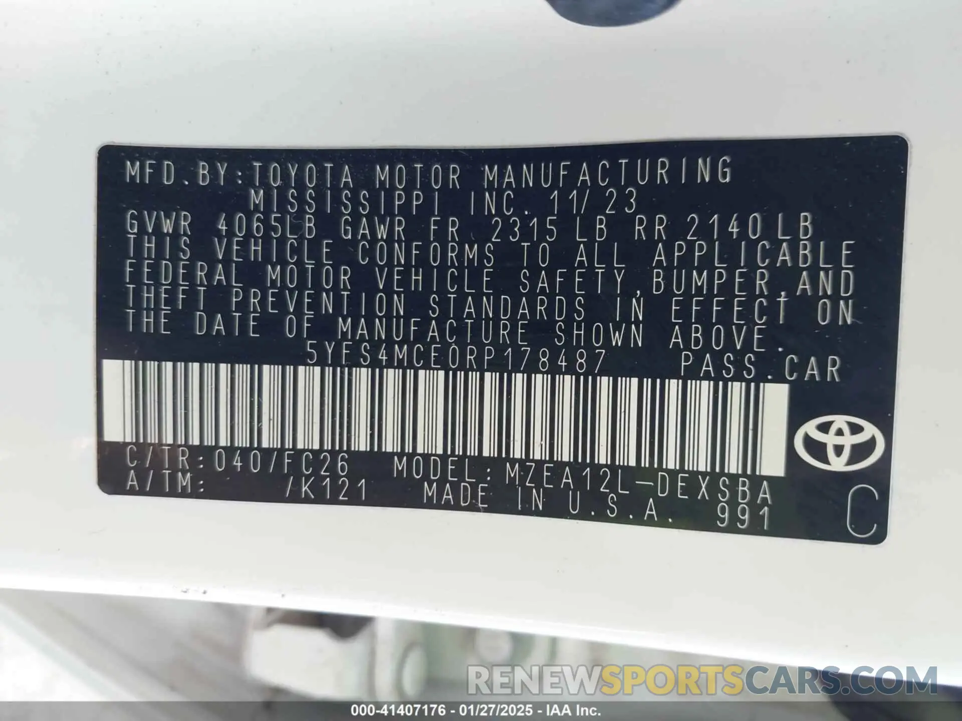 9 Фотография поврежденного автомобиля 5YFS4MCE0RP178487 TOYOTA COROLLA 2024