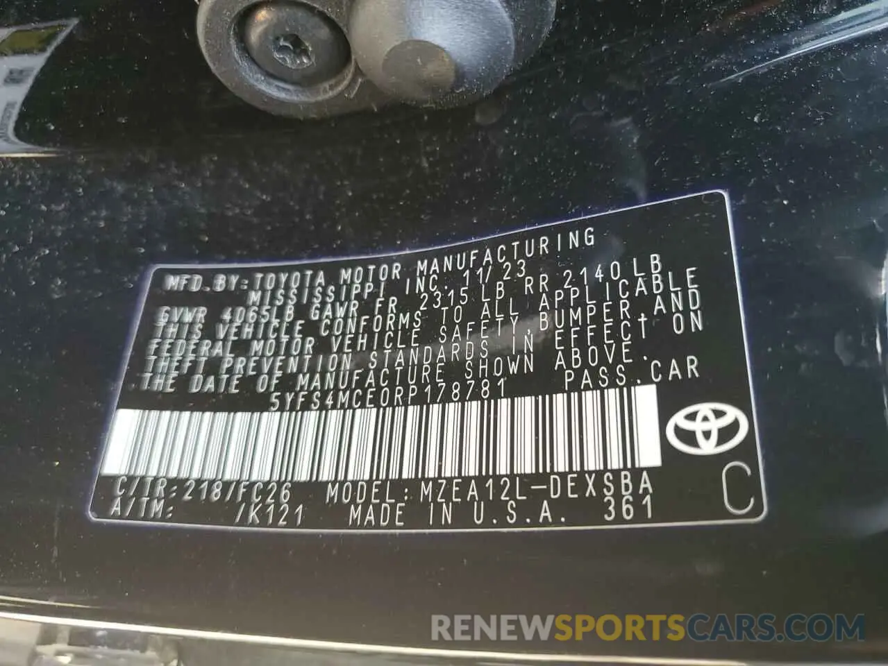 12 Фотография поврежденного автомобиля 5YFS4MCE0RP178781 TOYOTA COROLLA 2024