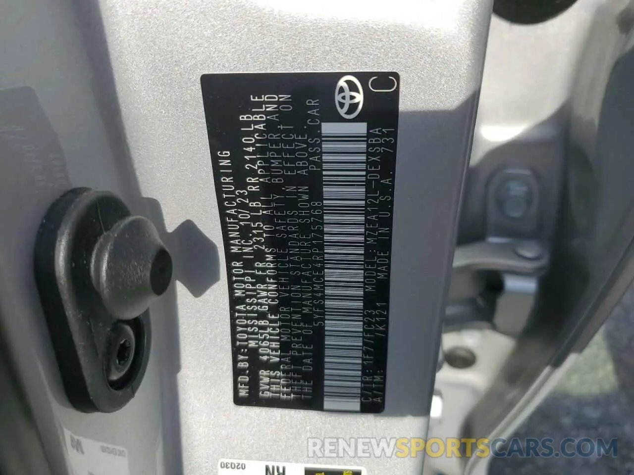 12 Фотография поврежденного автомобиля 5YFS4MCE4RP175768 TOYOTA COROLLA 2024