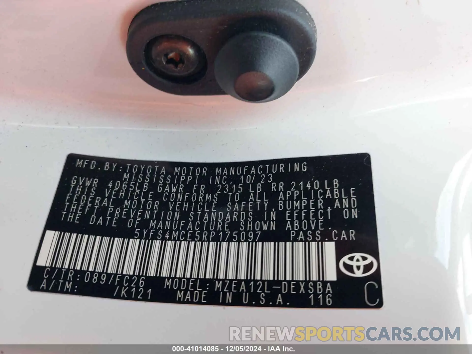 9 Photograph of a damaged car 5YFS4MCE5RP175097 TOYOTA COROLLA 2024