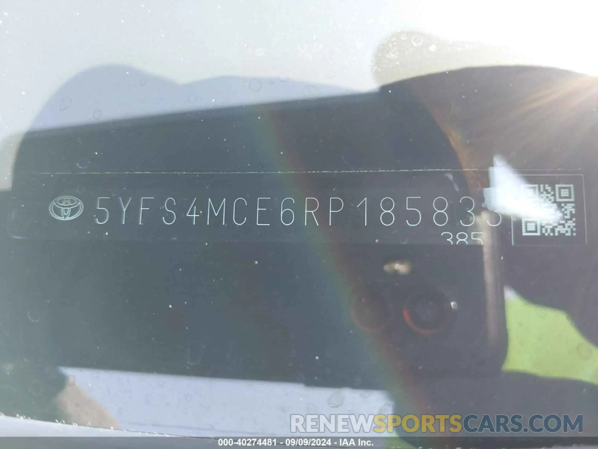 9 Photograph of a damaged car 5YFS4MCE6RP185833 TOYOTA COROLLA 2024