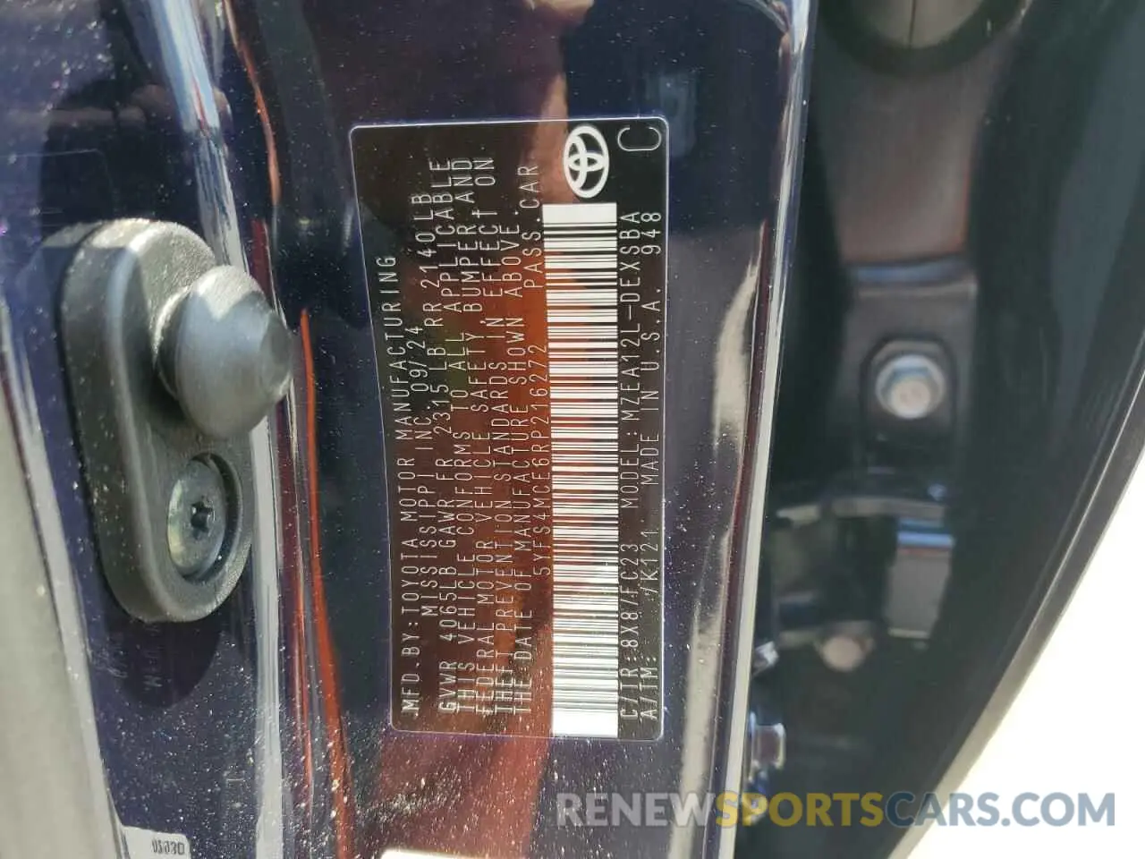 13 Photograph of a damaged car 5YFS4MCE6RP216272 TOYOTA COROLLA 2024
