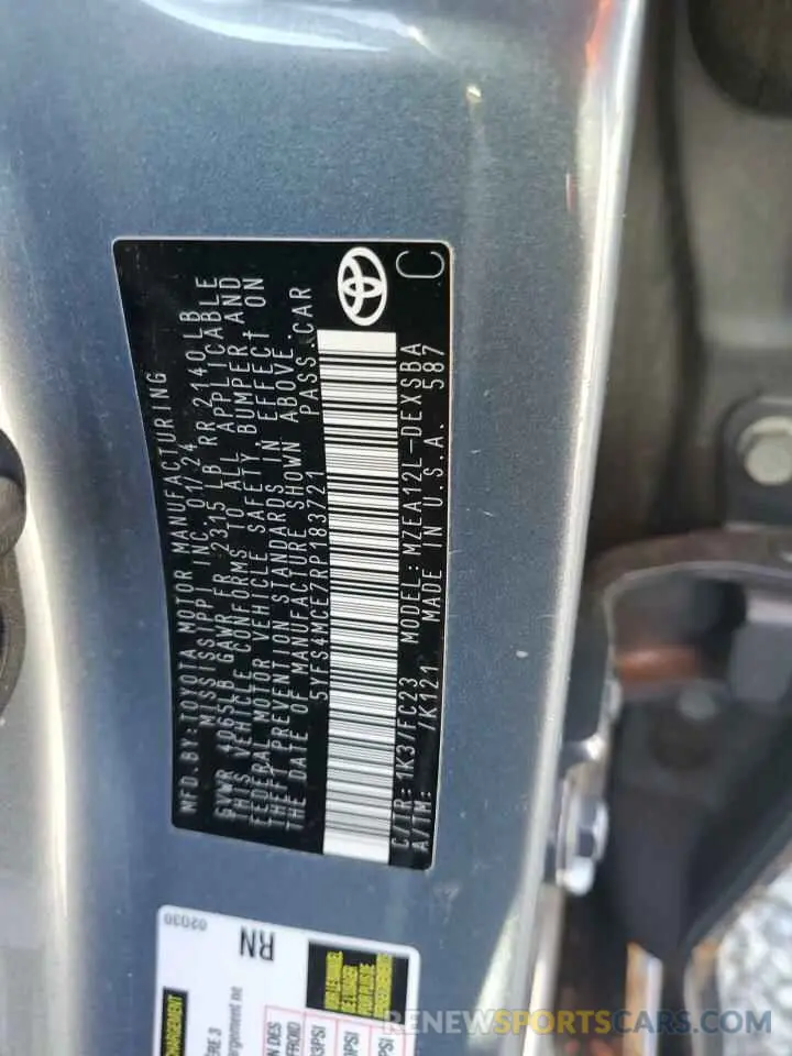 14 Фотография поврежденного автомобиля 5YFS4MCE7RP183721 TOYOTA COROLLA 2024