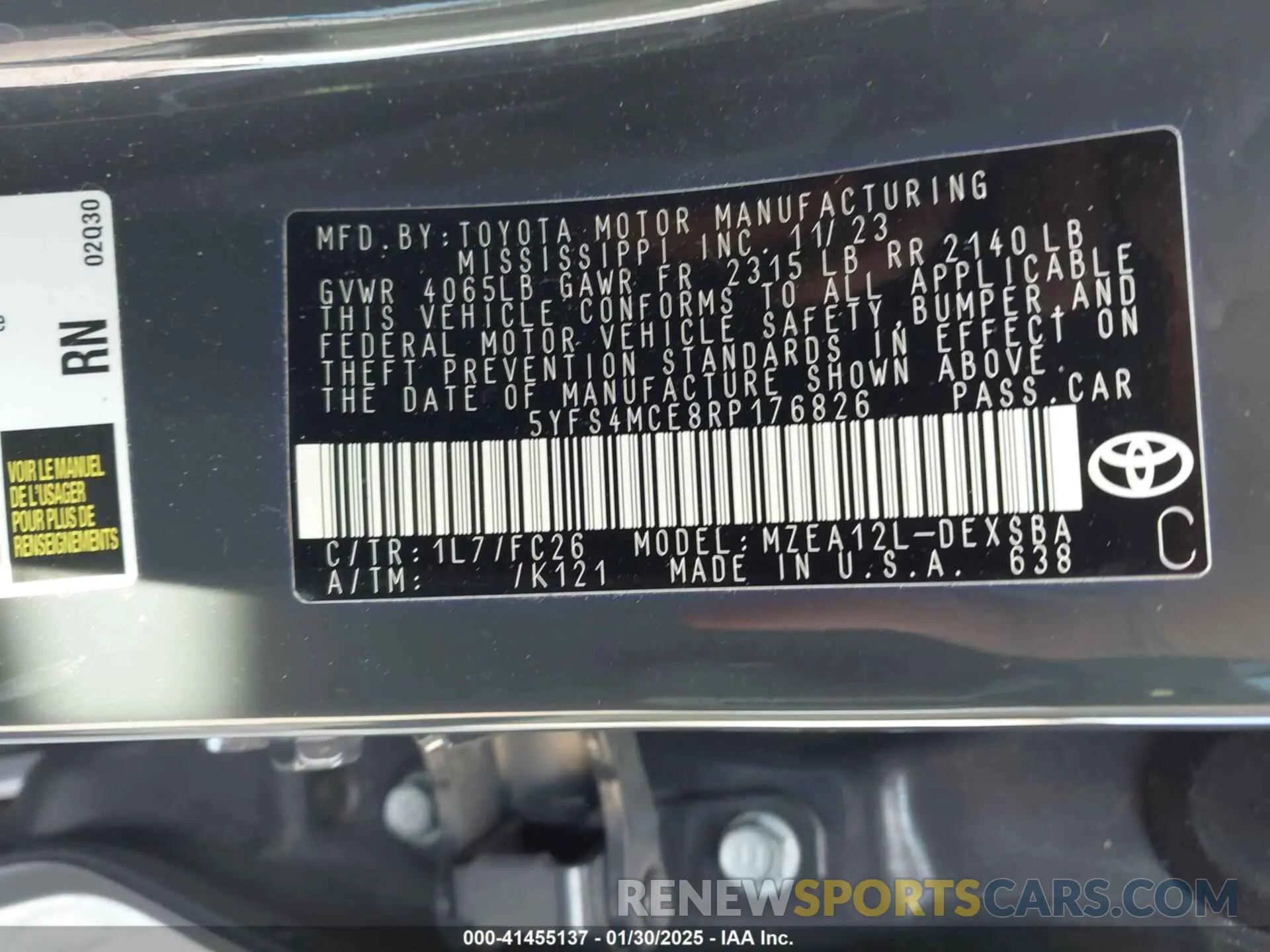 9 Фотография поврежденного автомобиля 5YFS4MCE8RP176826 TOYOTA COROLLA 2024