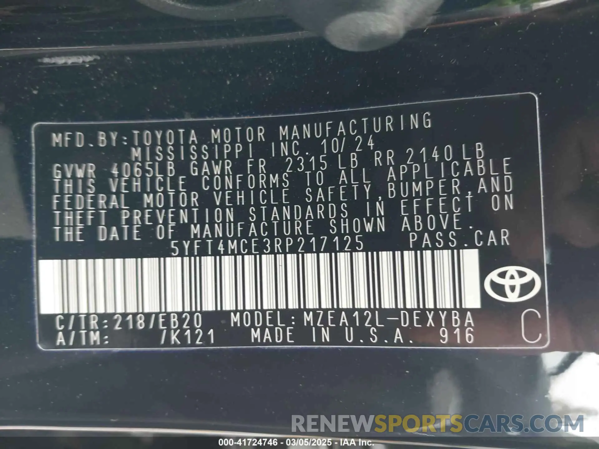 9 Фотография поврежденного автомобиля 5YFT4MCE3RP217125 TOYOTA COROLLA 2024