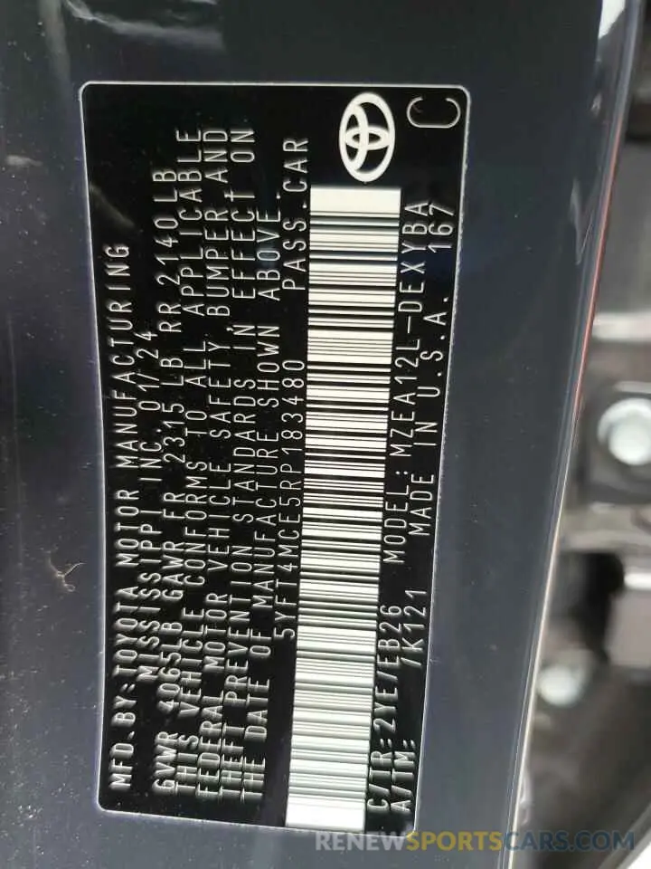 12 Фотография поврежденного автомобиля 5YFT4MCE5RP183480 TOYOTA COROLLA 2024