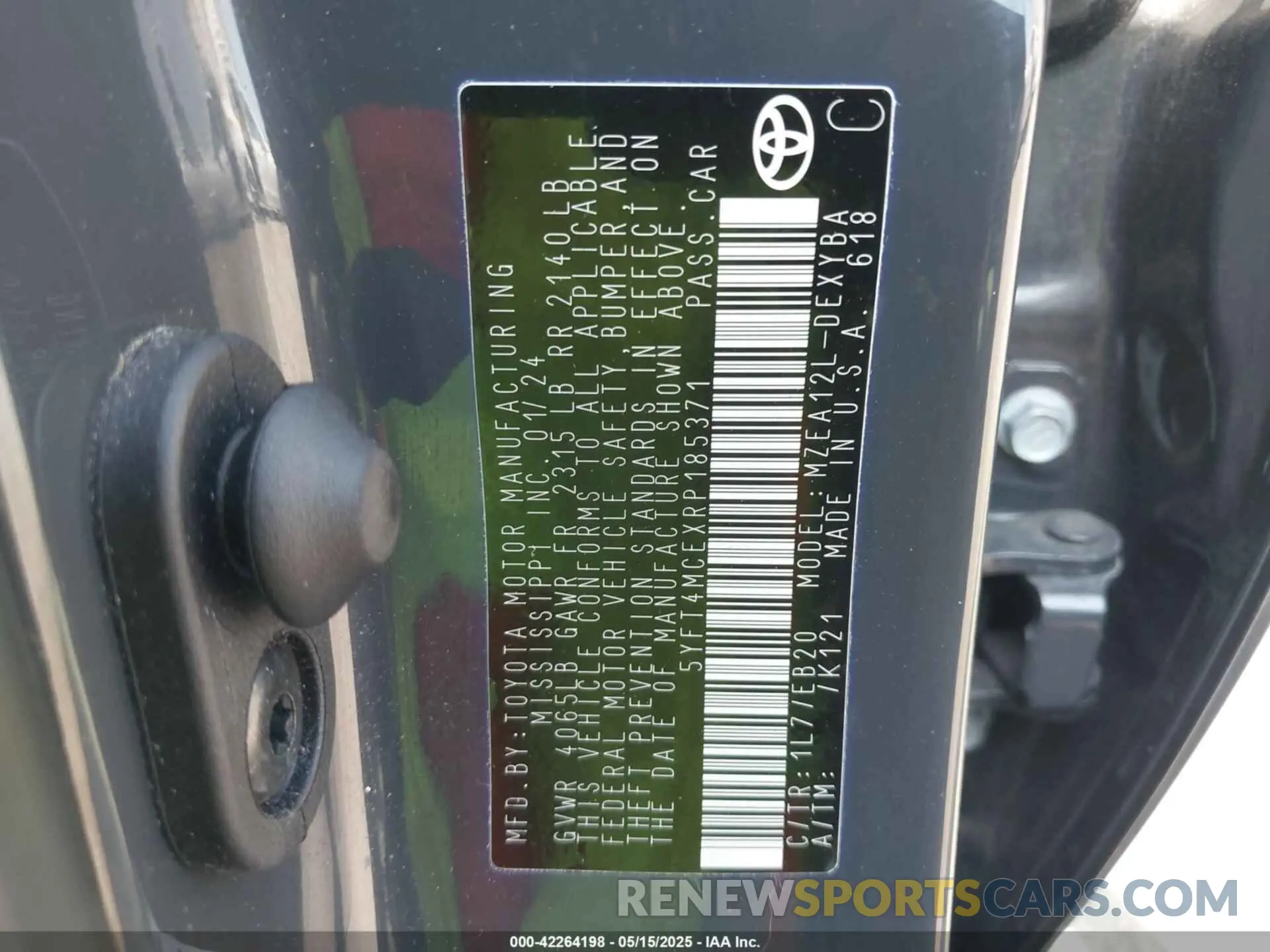 9 Фотография поврежденного автомобиля 5YFT4MCEXRP185371 TOYOTA COROLLA 2024