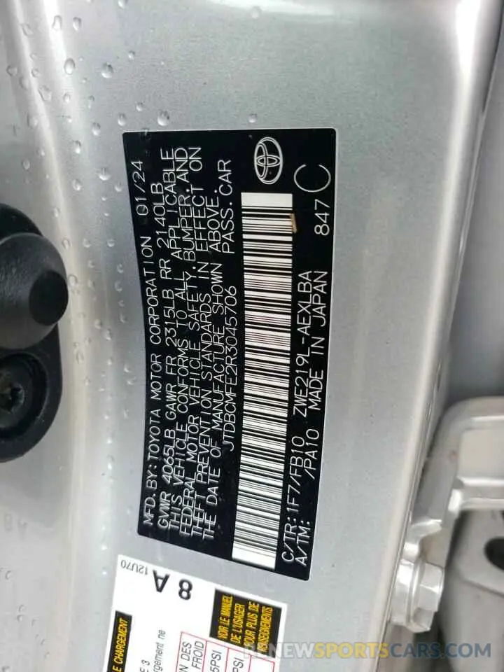 13 Photograph of a damaged car JTDBCMFE2R3045706 TOYOTA COROLLA 2024