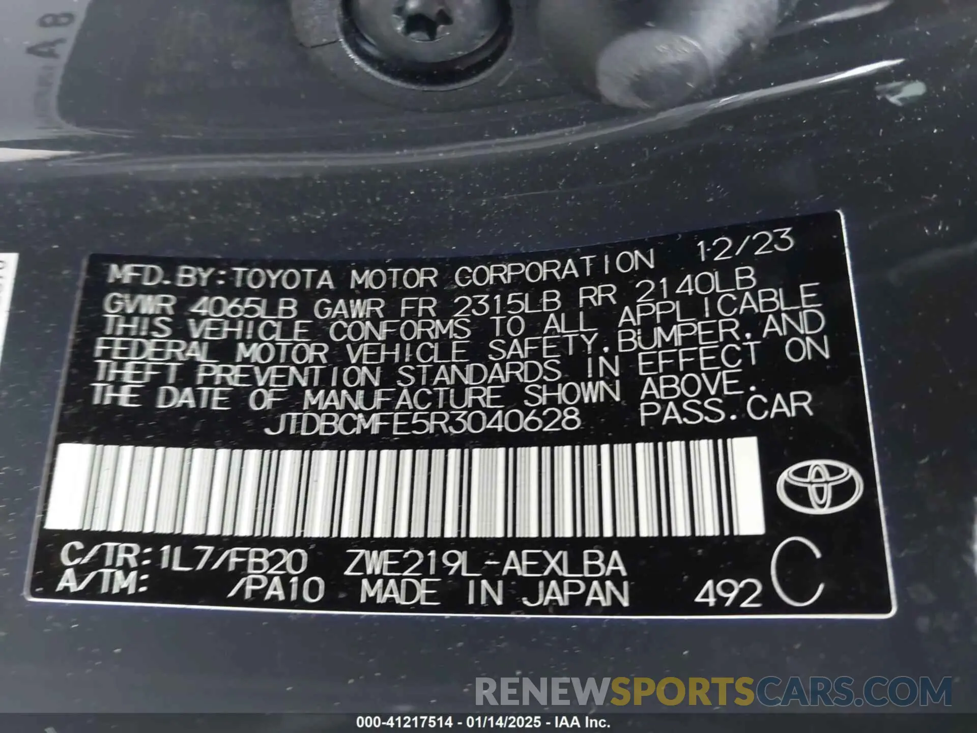 9 Photograph of a damaged car JTDBCMFE5R3040628 TOYOTA COROLLA 2024