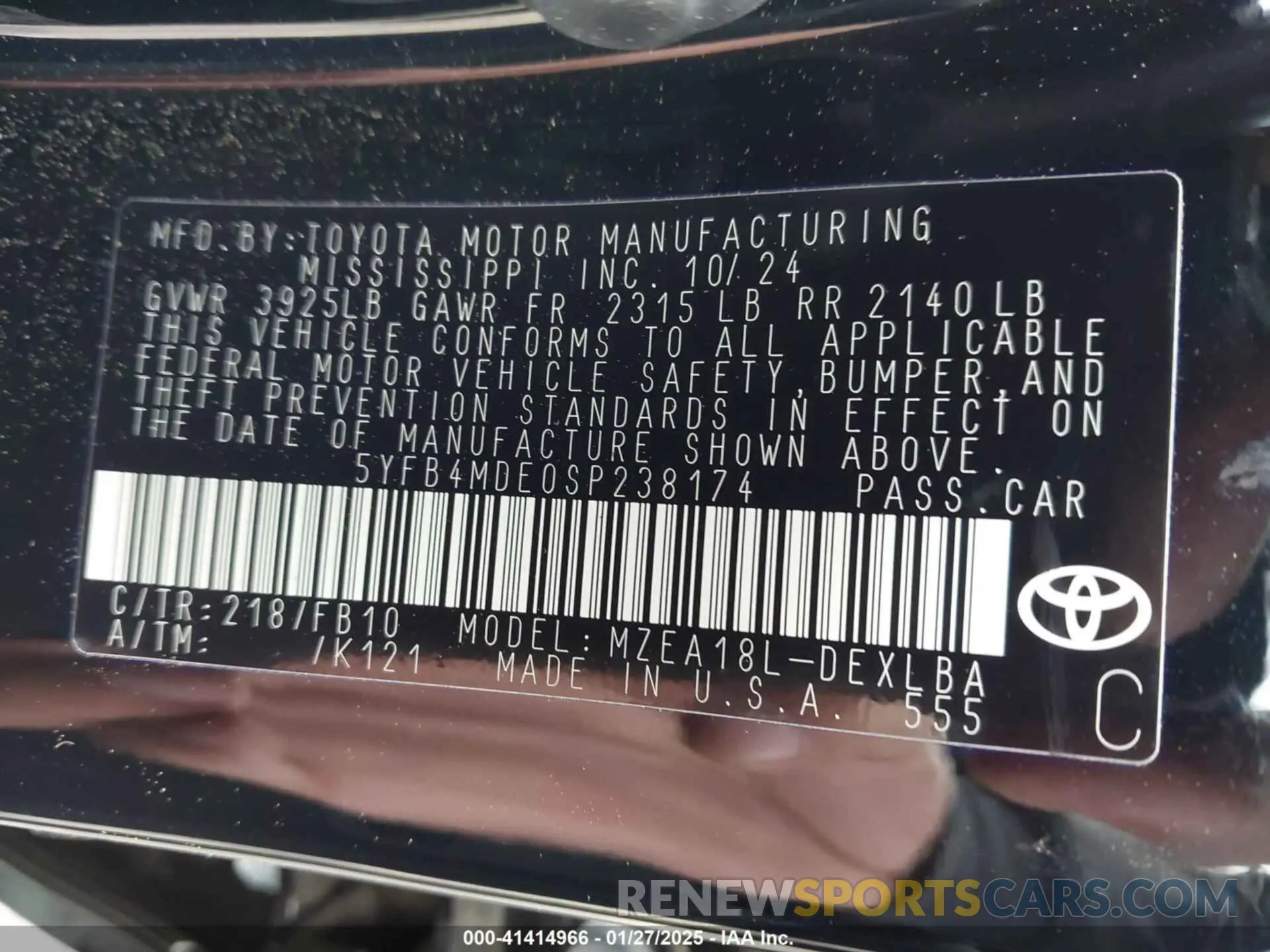 9 Photograph of a damaged car 5YFB4MDE0SP238174 TOYOTA COROLLA 2025