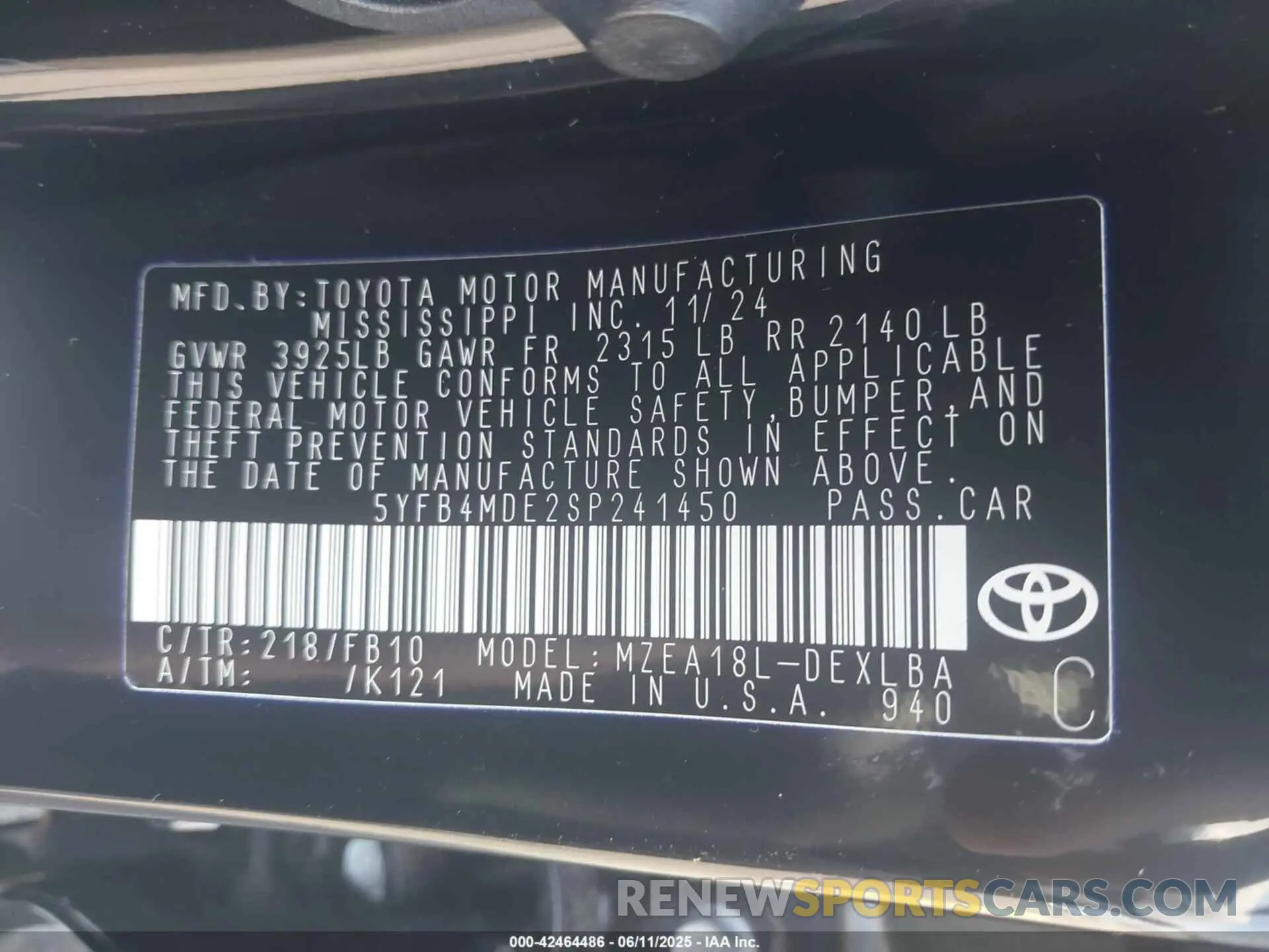 9 Photograph of a damaged car 5YFB4MDE2SP241450 TOYOTA COROLLA 2025