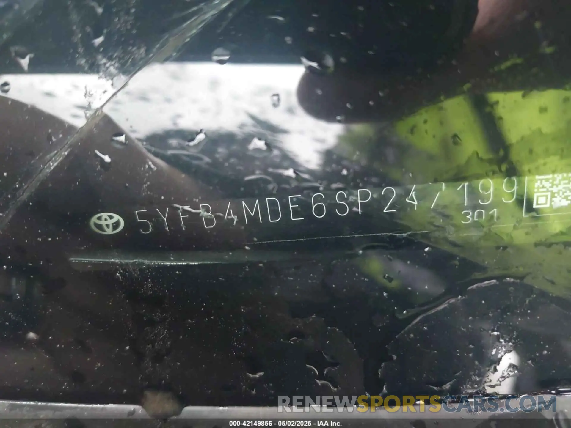 9 Photograph of a damaged car 5YFB4MDE6SP247199 TOYOTA COROLLA 2025