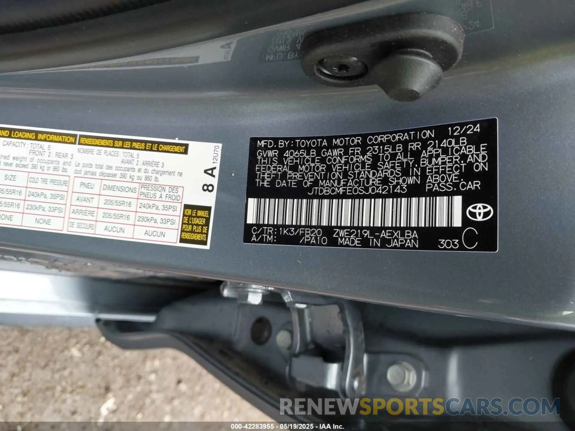 9 Фотография поврежденного автомобиля JTDBCMFE0SJ042143 TOYOTA COROLLA 2025