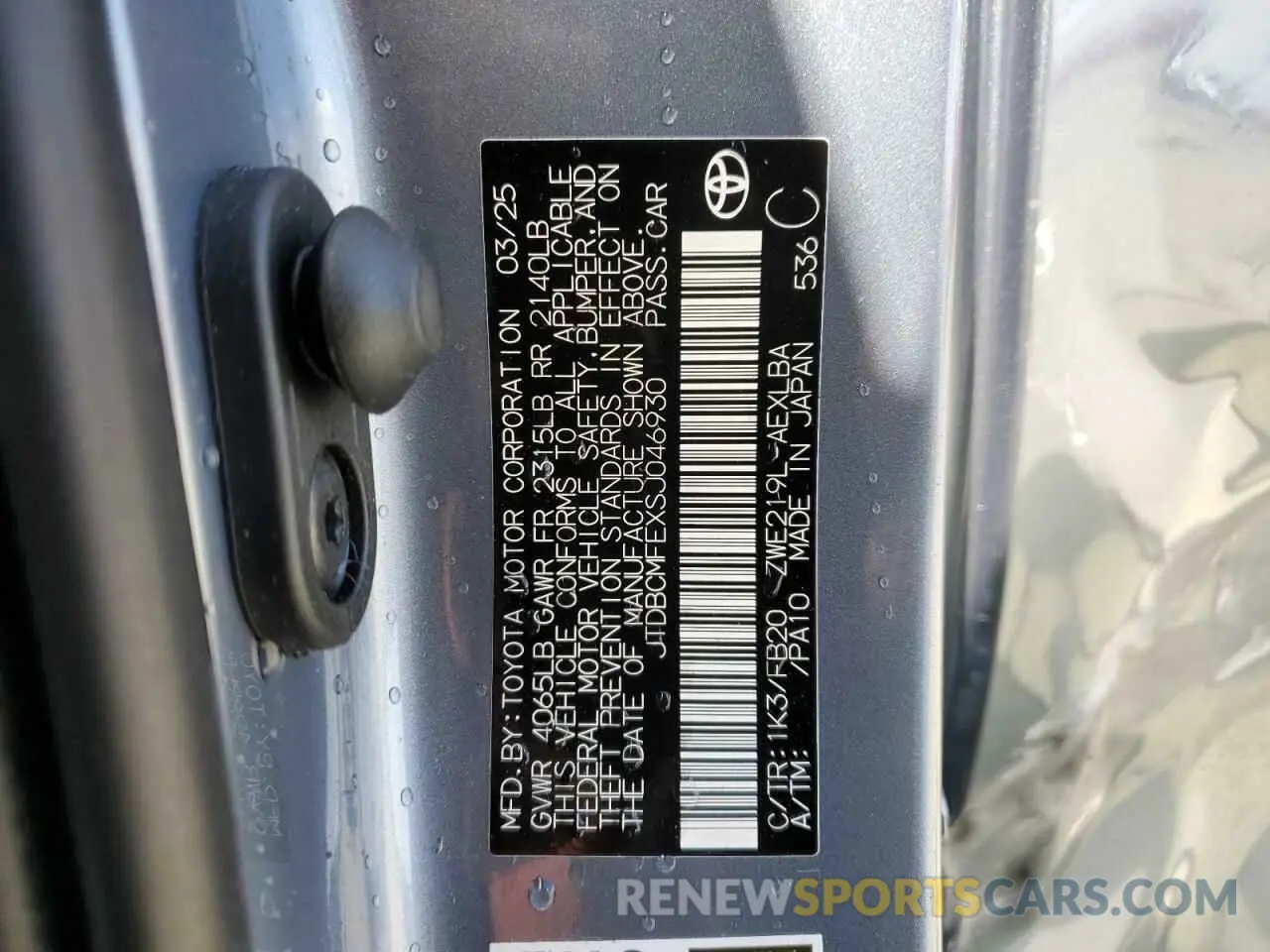 13 Фотография поврежденного автомобиля JTDBCMFEXSJ046930 TOYOTA COROLLA 2025