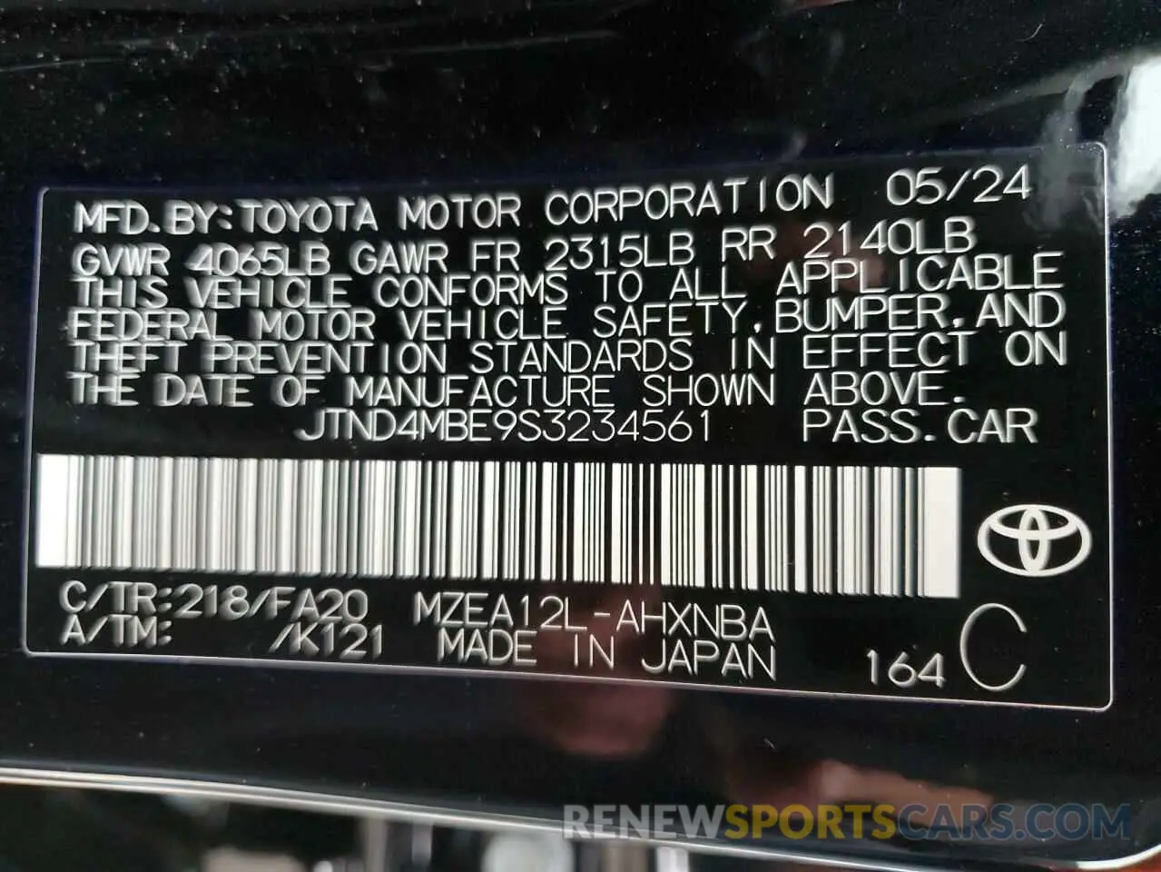 12 Фотография поврежденного автомобиля JTND4MBE9S3234561 TOYOTA COROLLA 2025