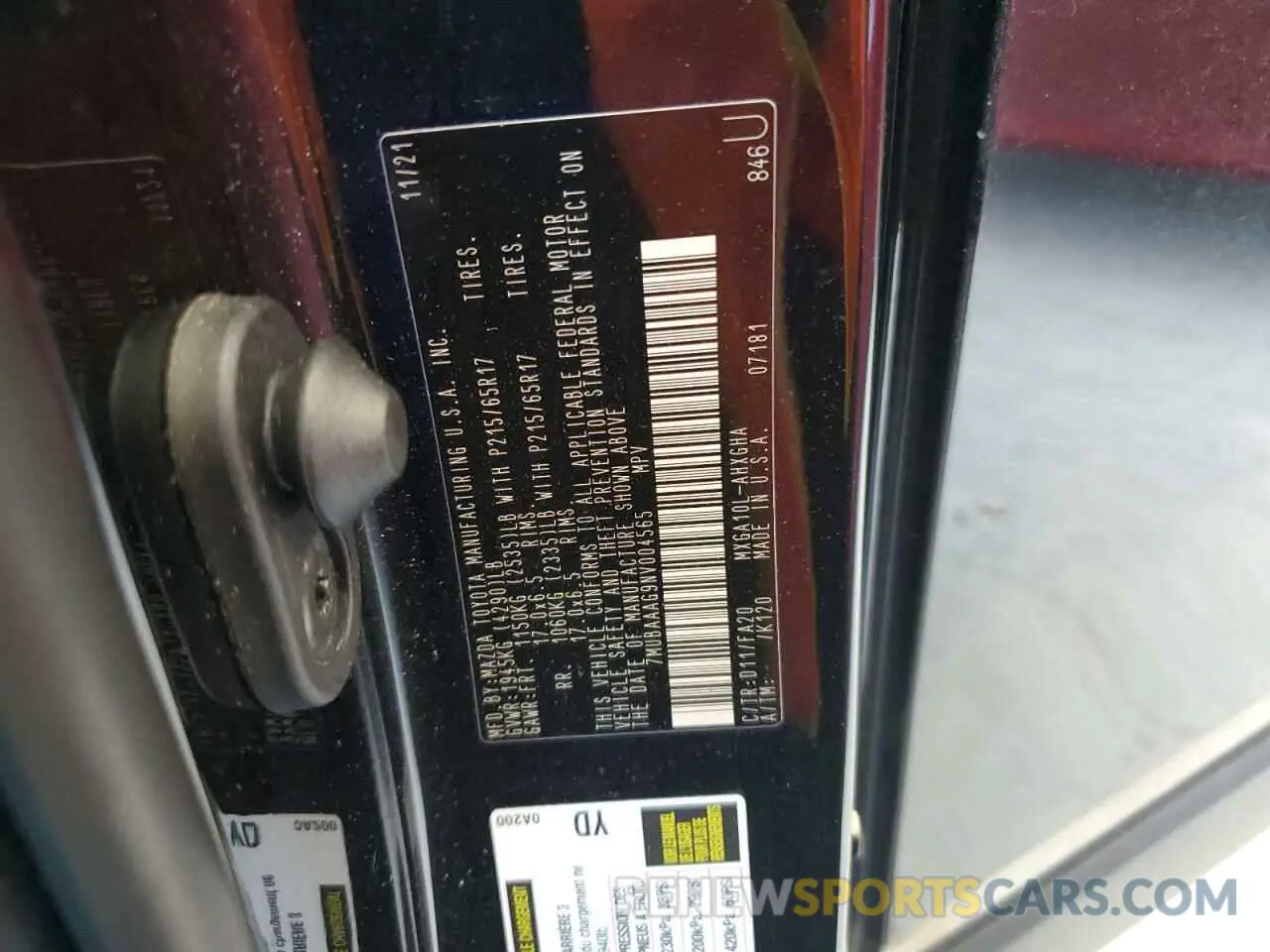 13 Фотография поврежденного автомобиля 7MUBAAAG9NV004565 TOYOTA COROLLA CR 2022