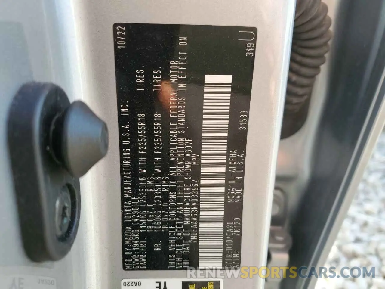 15 Фотография поврежденного автомобиля 7MUEAAAG3NV033962 TOYOTA COROLLA CR 2022