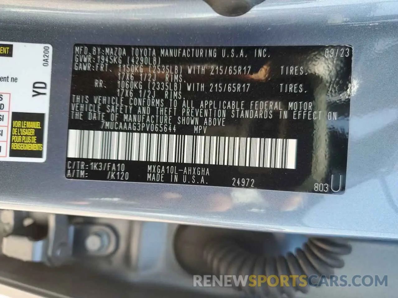 14 Photograph of a damaged car 7MUCAAAG3PV065644 TOYOTA COROLLA CR 2023