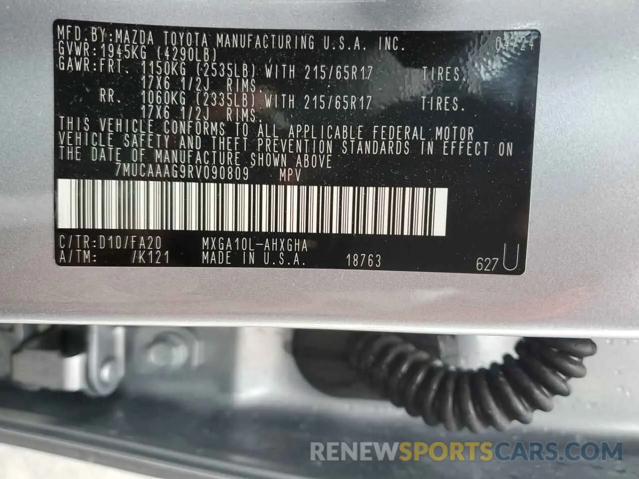 13 Фотография поврежденного автомобиля 7MUCAAAG9RV090809 TOYOTA COROLLA CR 2024