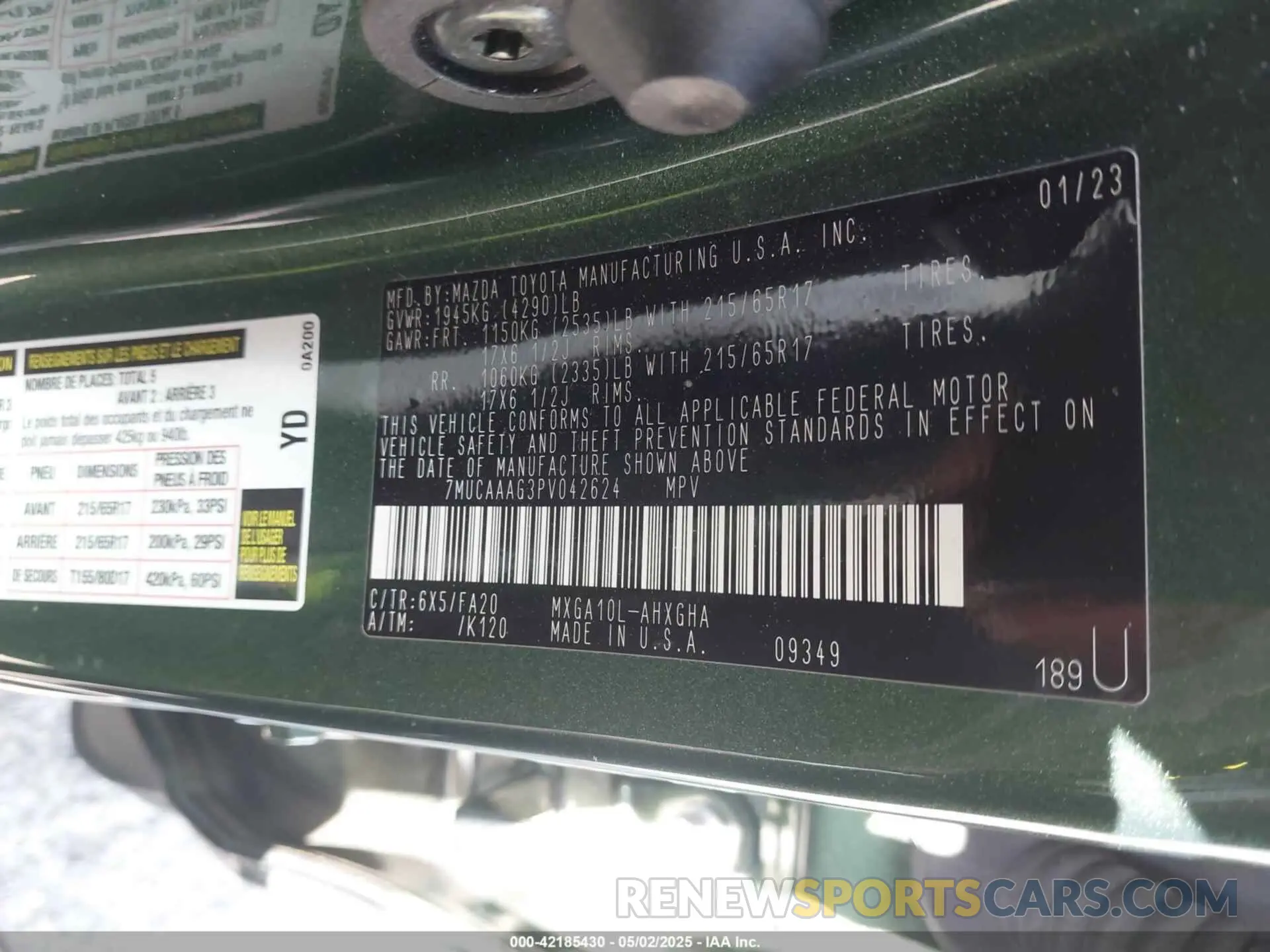9 Фотография поврежденного автомобиля 7MUCAAAG3PV042624 TOYOTA COROLLA CROSS 2023
