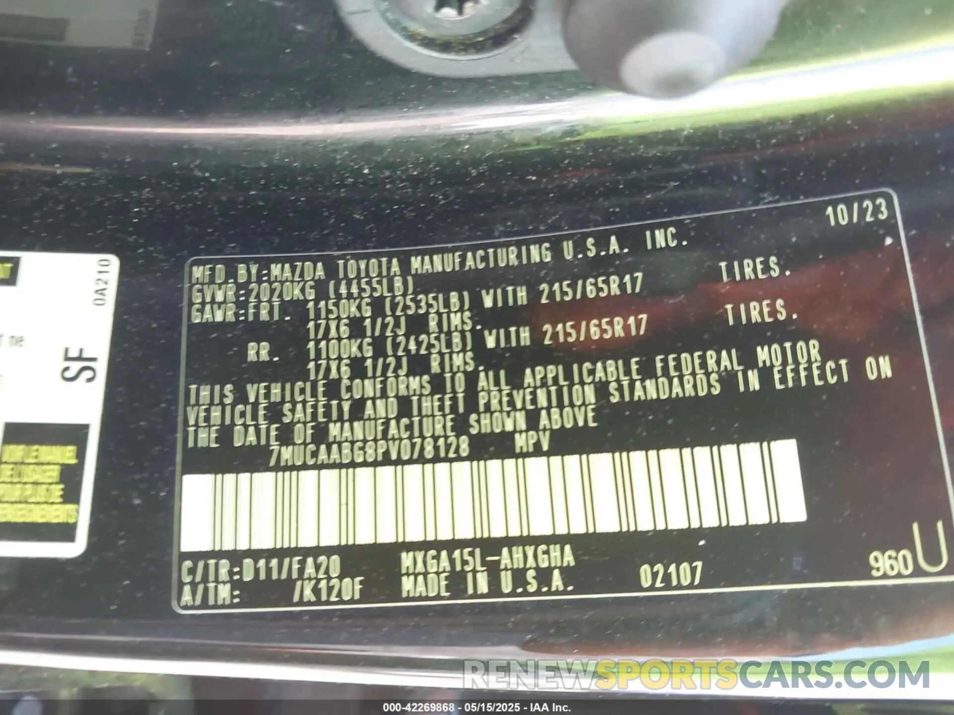 9 Photograph of a damaged car 7MUCAABG8PV078128 TOYOTA COROLLA CROSS 2023