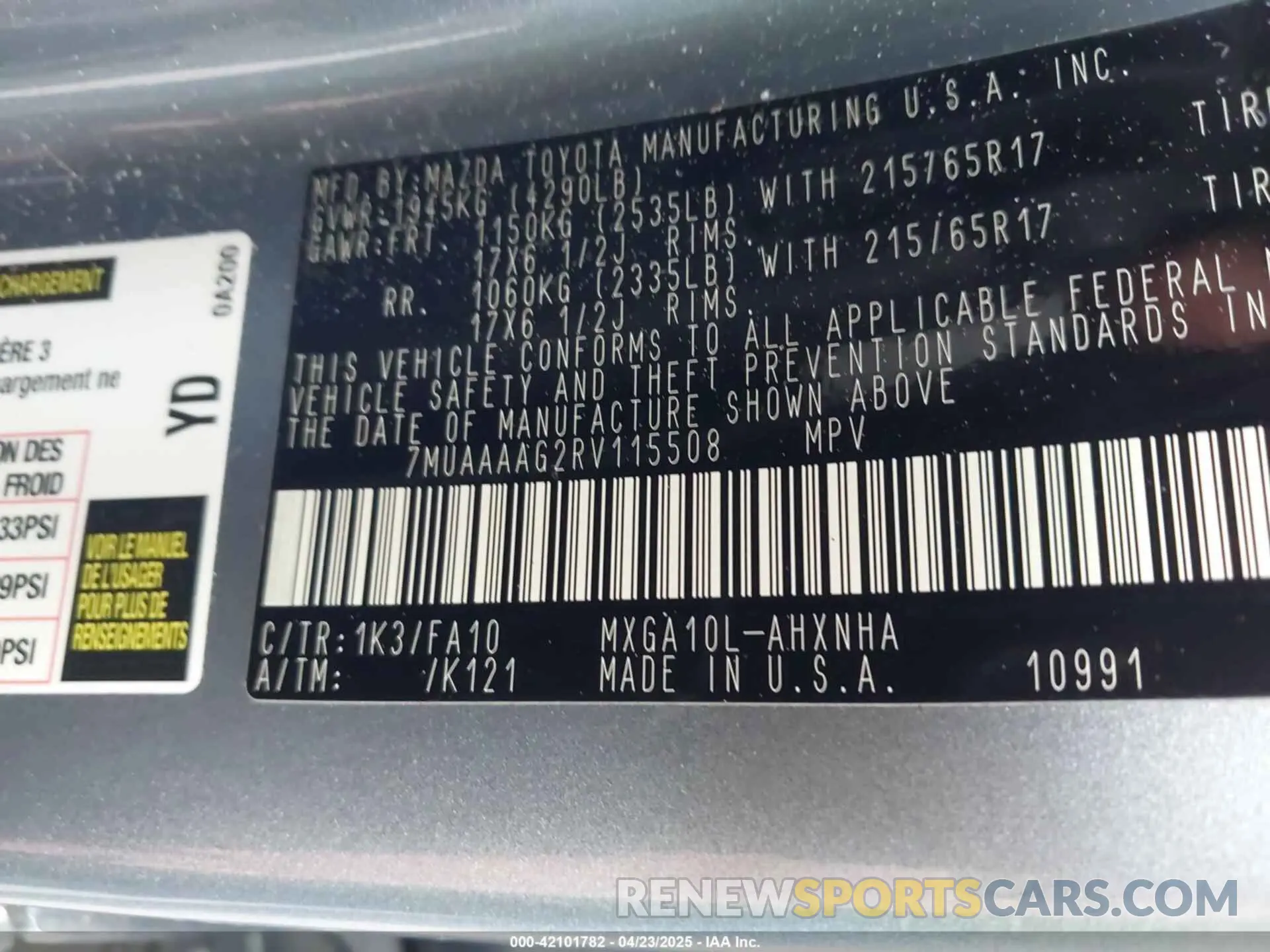 9 Фотография поврежденного автомобиля 7MUAAAAG2RV115508 TOYOTA COROLLA CROSS 2024