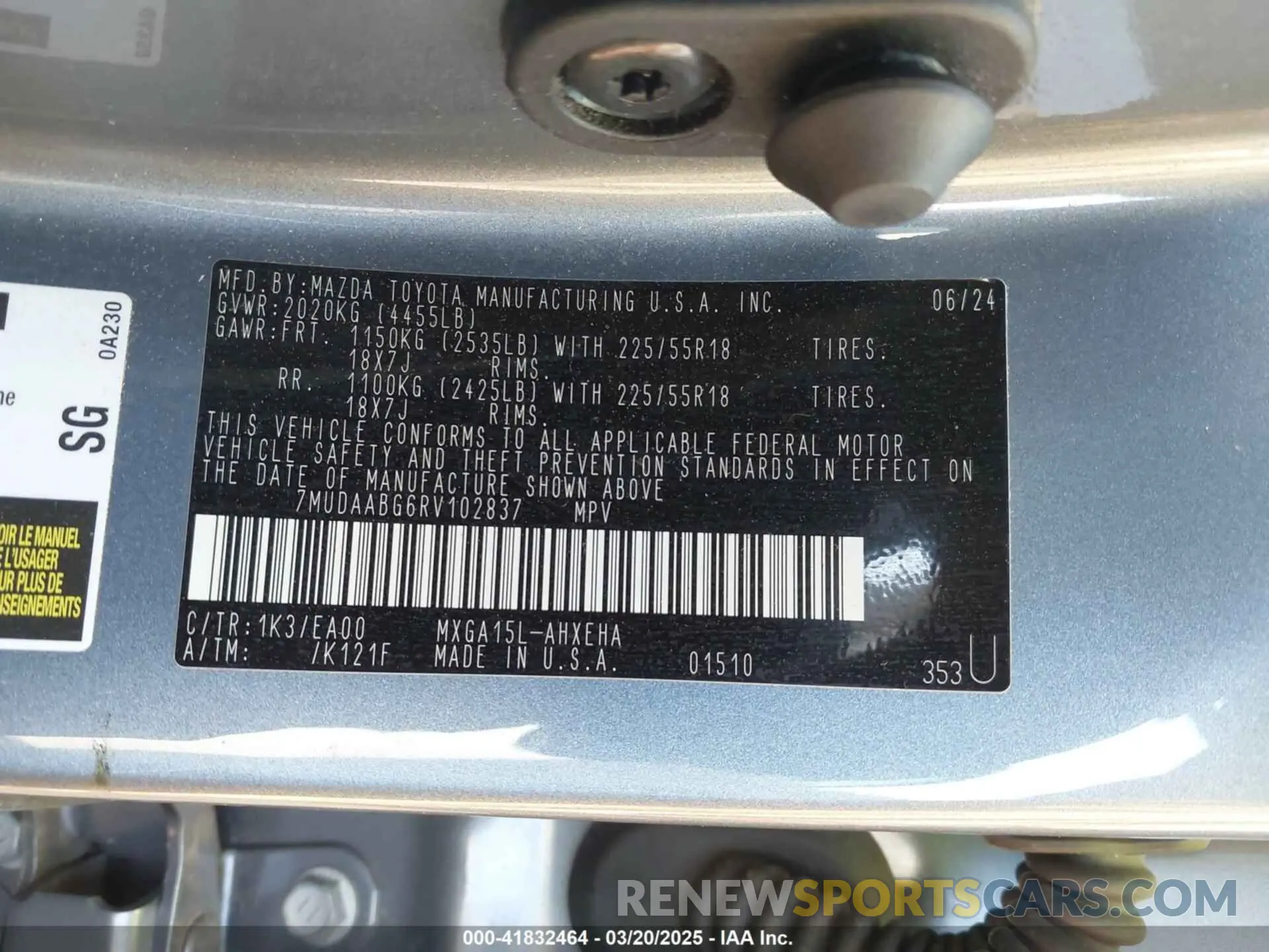 9 Photograph of a damaged car 7MUDAABG6RV102837 TOYOTA COROLLA CROSS 2024
