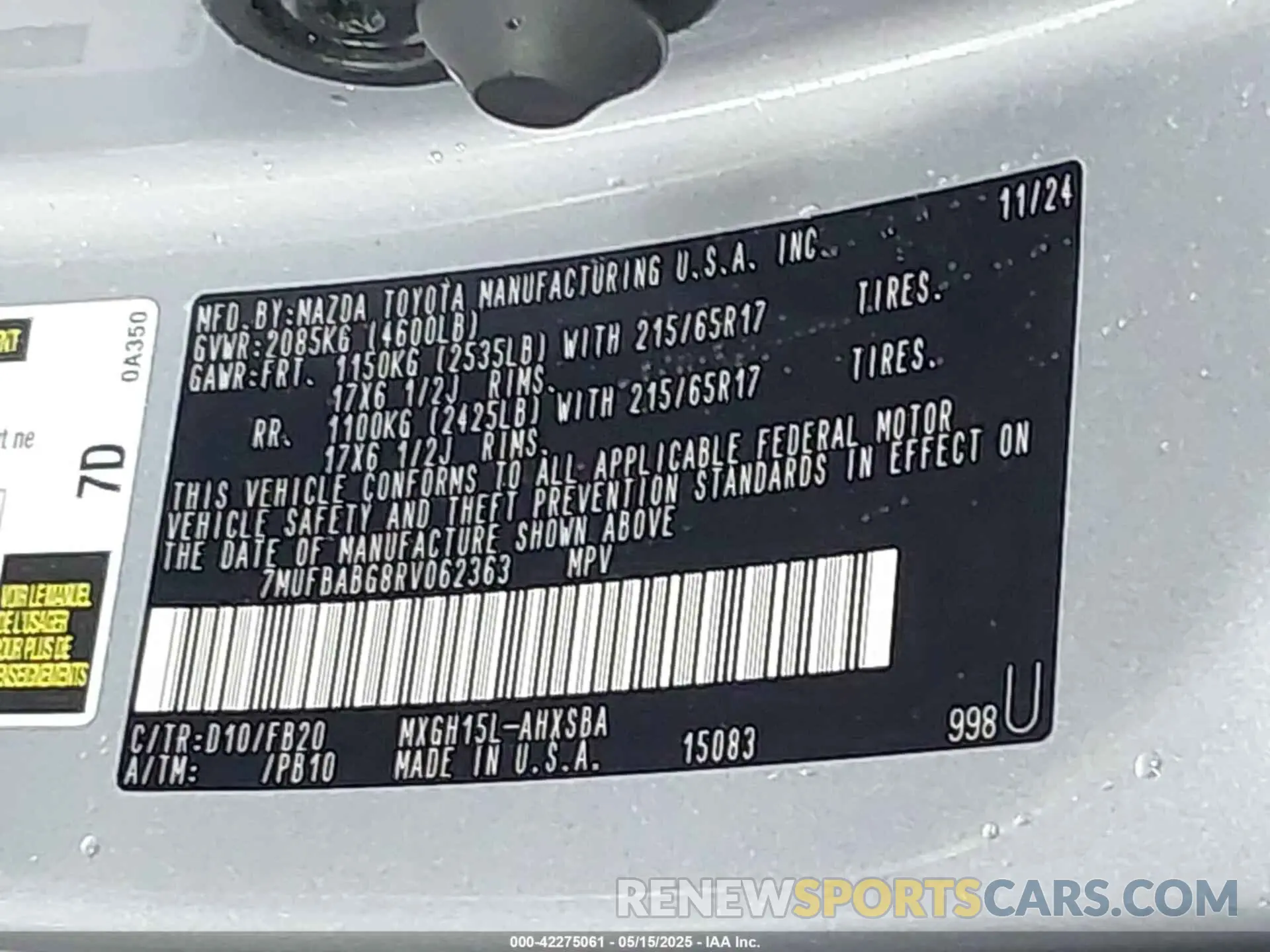 9 Photograph of a damaged car 7MUFBABG8RV062363 TOYOTA COROLLA CROSS HYBRID 2024