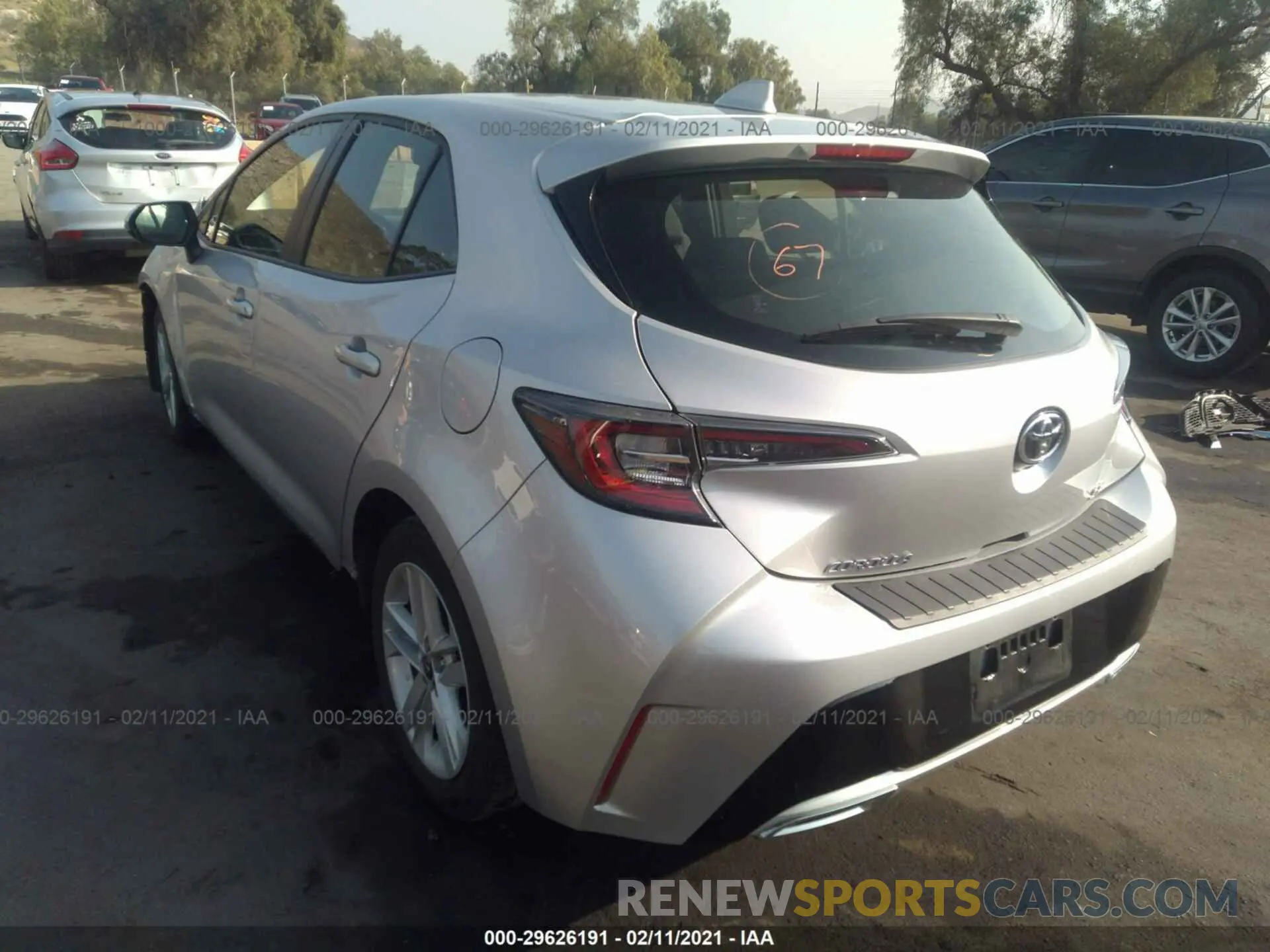 3 Photograph of a damaged car JTNK4RBE0K3070864 TOYOTA COROLLA HATCHBACK 2019
