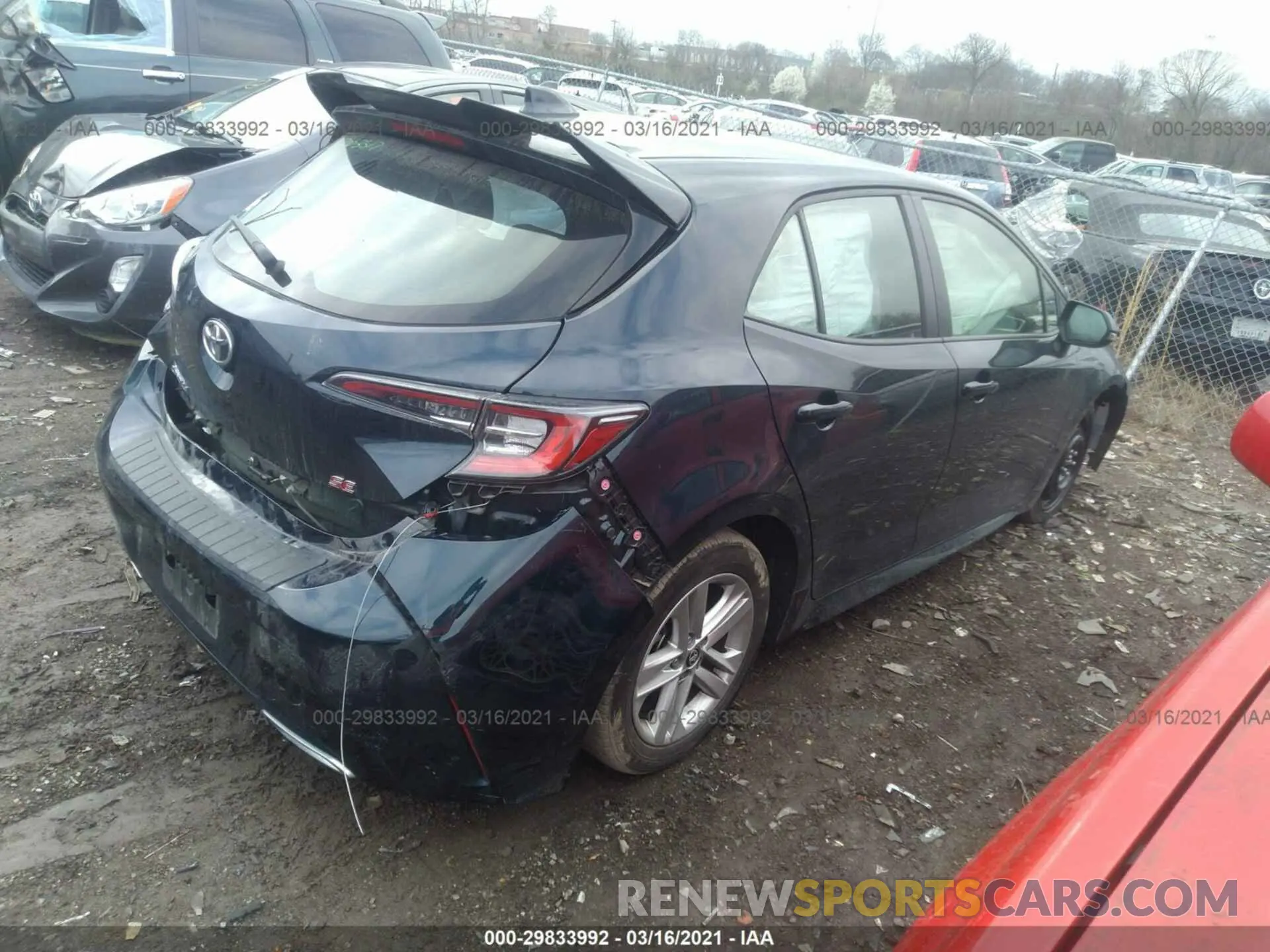 4 Photograph of a damaged car JTNK4RBE1K3036402 TOYOTA COROLLA HATCHBACK 2019